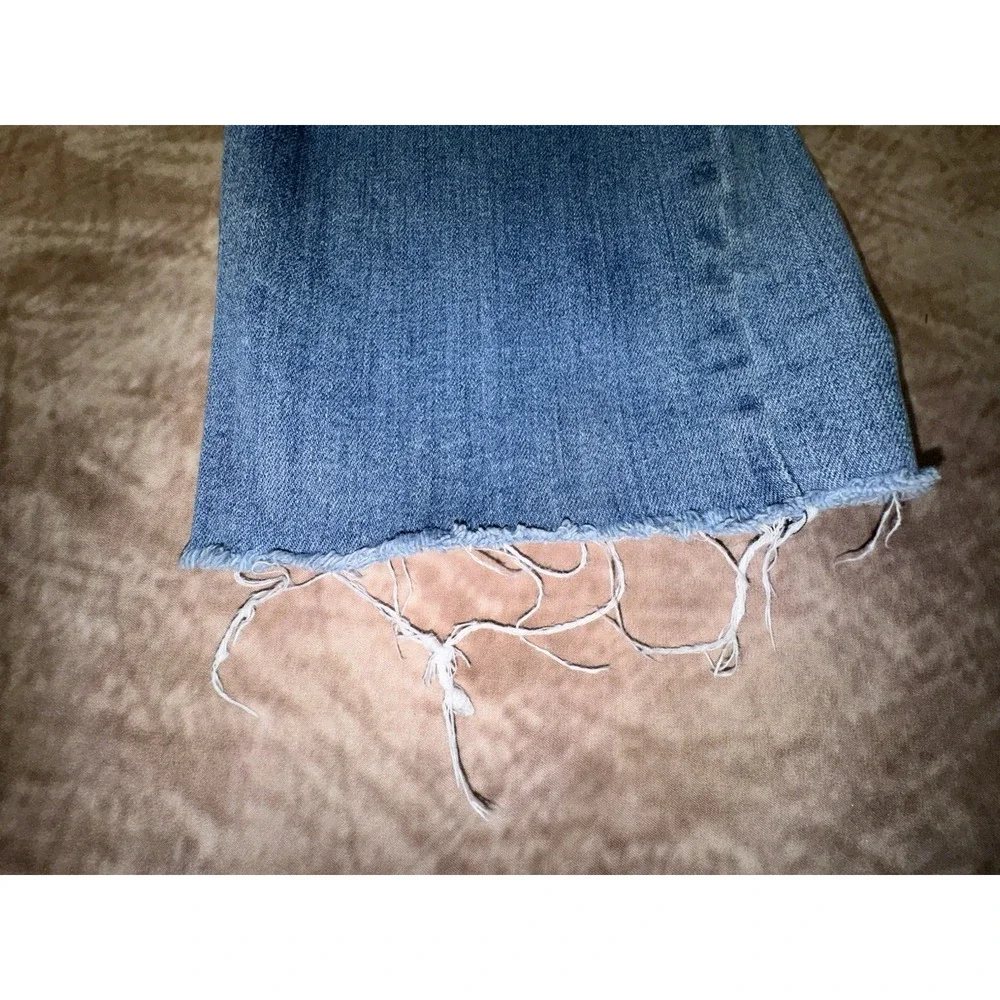 BP Jeans Womens Size 26 Med Blue Wash Raw Hem Stretch Denim Pants